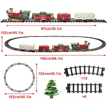 Load image into Gallery viewer, Christmas Electric Train Set with Steam Spray, LED Lights, Music & Easy‑Fit Tracks – Holiday Decoration