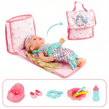 Load image into Gallery viewer, Deluxe Mermaid-Themed Baby Doll Playset Includes Stroller, Crib, Play Mat, Potty, Feeding Accessories, and Mermaid Outfit Perfect Gift for Girls' Role-Playing, Birthday, or Christmas