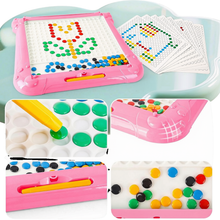 Load image into Gallery viewer, 2 in 1 Magnetic Disk Drawing Maze Puzzle Table Toy Double Sided Card for Toddlers Ages 3+ Mosaic Puzzle Table Toy Color Matching and Art Creation Set