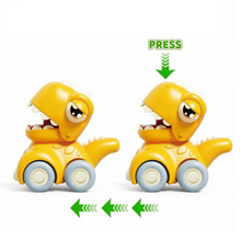 Load image into Gallery viewer, Push & Go Dinosaur Car Toy Set – 4PCS Mini Dino Vehicles for Toddlers