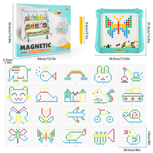 Load image into Gallery viewer, 2 in 1 Magnetic Disk Drawing Maze Puzzle Table Toy Double Sided Card for Toddlers Ages 3+ Mosaic Puzzle Table Toy Color Matching and Art Creation Set
