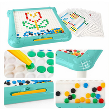 Load image into Gallery viewer, 2 in 1 Magnetic Disk Drawing Maze Puzzle Table Toy Double Sided Card for Toddlers Ages 3+ Mosaic Puzzle Table Toy Color Matching and Art Creation Set