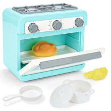 Load image into Gallery viewer, Children’s Toy Oven Kitchen Set with Lights, Sounds, Colour‑Changing Food & Accessories – Ages 3+ (blue)