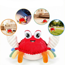 Load image into Gallery viewer, Plush Dancing Crab Toy Musical Crawling Crab with Lights & Sounds Soft Interactive Baby Toy for Toddlers 18M+ Sensory Learning Hand-Eye Training Gift for Kids