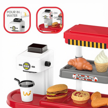 Load image into Gallery viewer, 71Pcs Kids Fast Food Playset Caterer Kitchen Toy Set with Cash Register & Drink Dispenser
