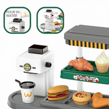 Load image into Gallery viewer, 71Pcs Kids Fast Food Playset Caterer Kitchen Toy Set with Cash Register & Drink Dispenser