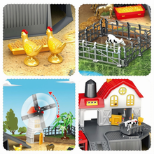 Load image into Gallery viewer, 39‑Piece DIY Farm Animal Playset with Barn, Vehicles & Large Activity Mat – Educational Farm Toy for Kids 3+