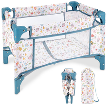 Load image into Gallery viewer, Baby Doll Crib with Storage Bag, Foldable Mesh Baby Doll Bed, Doll Furniture Accessory for Up to 18 Inch Baby Dolls, Christmas Birthday Pretend Play Gift for Kids Ages 3+