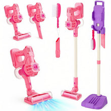 Load image into Gallery viewer, 3‑in‑1 Kids Toy Vacuum Cleaner Set – Pretend Cleaning Kit with Mop, Broom & Accessories