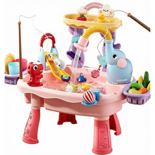 Load image into Gallery viewer, 3‑in‑1 Multifunctional Water Play Basin with Circulating Water, Slide & Fishing Games
