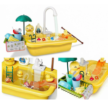 Load image into Gallery viewer, Yellow Kitchen Pretend Play Dishwasher Toy Sets Real Running Water Kids with Kitchen Accessories for Children Gift