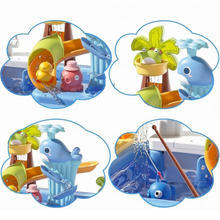 Load image into Gallery viewer, Pretend Play Kitchen Sink with Real Running Water -4-in-1 Water Play Table, Floating Pool, Fishing & Duck Slide Game - Interactive Washing Up Toy for Toddlers & Kids (Blue