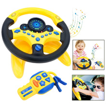 Load image into Gallery viewer, Steering Wheel for Car Backseat Pretend Driving Simulated Driving Steering Wheel Toy Light and Music Educational Gifts for Kids- Yellow