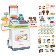 Load image into Gallery viewer, 47PCS Simulation Cash Register Toy Pretend Supermarket Cart Shopping Toys Grocery Store Food Accessories Christmas Birthday Gift