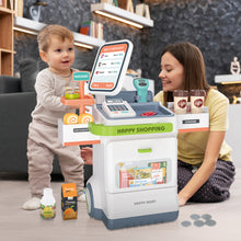 Load image into Gallery viewer, 47PCS Simulation Cash Register Toy Pretend Supermarket Cart Shopping Toys Grocery Store Food Accessories Christmas Birthday Gift