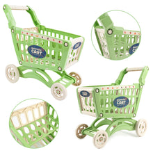 Load image into Gallery viewer, Kids Easy to Assemble Shopping Cart with Groceries, POS Machine, Plastic Money, Credit Cards and Shopping Cards