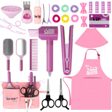 Load image into Gallery viewer, 27PCS Hair Salon Toys Sets Hairdressing Toy Role Play Stylist for Child 3+