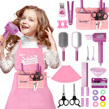 Load image into Gallery viewer, 27PCS Hair Salon Toys Sets Hairdressing Toy Role Play Stylist for Child 3+