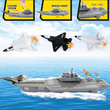 Load image into Gallery viewer, Aircraft Carrier Toy Military Submarine Naval Ship Battleship Play Set with 6 PCS Planes Toys for Kids-SUMC