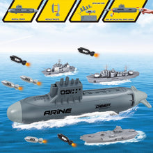 Load image into Gallery viewer, Aircraft Carrier Toy Military Submarine Naval Ship Battleship Play Set with 6 PCS Planes Toys for Kids-SUMC