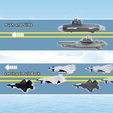 Load image into Gallery viewer, Aircraft Carrier Toy Military Submarine Naval Ship Battleship Play Set with 6 PCS Planes Toys for Kids-SUMC