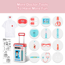 Load image into Gallery viewer, Doctor Playset for Kids Pretend Medical Station with Realistic Features & Lights - Educational Role Play Toys for 3-5 Year Old Girls and Boys - Perfect Gift for Christmas Birthday