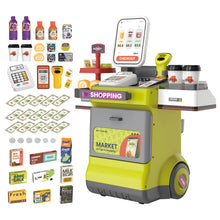 Load image into Gallery viewer, 47PCS Grocery Store Cash Register Playset Supermarket Game Toy Play Food