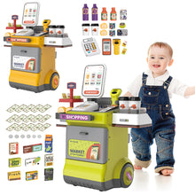 Load image into Gallery viewer, 47PCS Grocery Store Cash Register Playset Supermarket Game Toy Play Food