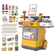 Load image into Gallery viewer, 47PCS Grocery Store Cash Register Playset Supermarket Game Toy Play Food