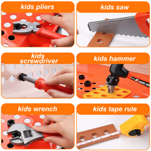 Load image into Gallery viewer, 4 in 1 Kids Portable Workbench 90 Pcs Transformable Tool Bench