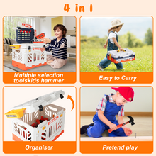 Load image into Gallery viewer, 4 in 1 Kids Portable Workbench 90 Pcs Transformable Tool Bench