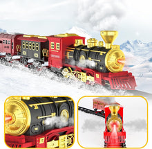 Load image into Gallery viewer, Red Christmas Tree Toy Steam Train Set with Lights Sounds Christmas Train Set Electric Train Sets for Kids Toy Christmas Under Tree Decoration