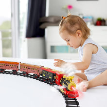 Load image into Gallery viewer, Red Christmas Tree Toy Steam Train Set with Lights Sounds Christmas Train Set Electric Train Sets for Kids Toy Christmas Under Tree Decoration