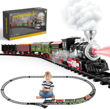 Load image into Gallery viewer, Christmas Tree Toy Steam Train Set w/ Lights Sounds Christmas Train Set Electric Train Sets for Kids Toy Christmas Under Tree Decoration