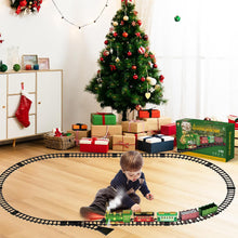 Load image into Gallery viewer, Green Christmas Tree Toy Steam Train Set w/ Lights Sounds Christmas Train Set Electric Train Sets for Kids Toy Christmas Under Tree Decoration