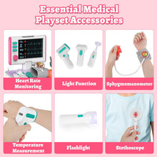 Load image into Gallery viewer, Doctor Kit for Toddlers, Kids Pretend Medical Station Set with Mobile Cart, Height Measuring Rod, Thermometer, Stethoscope, Educational Preschool Toys for Girls Boys Gift