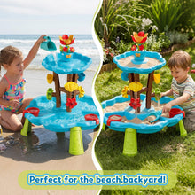 Load image into Gallery viewer, Kids Sand Water Table Toddler Water Play Table Outdoor Garden Toys with Waterfall Flower Toys Summer Beach Sandpit Toys