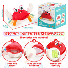 Load image into Gallery viewer, Plush Dancing Crab Toy Musical Crawling Crab with Lights & Sounds Soft Interactive Baby Toy for Toddlers 18M+ Sensory Learning Hand-Eye Training Gift for Kids