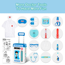 Load image into Gallery viewer, Doctor Playset for Kids Pretend Medical Station with Realistic Features & Lights - Educational Role Play Toys for 3-5 Year Old Girls and Boys - Perfect Gift for Christmas Birthday