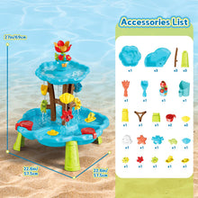 Load image into Gallery viewer, Kids Sand Water Table Toddler Water Play Table Outdoor Garden Toys with Waterfall Flower Toys Summer Beach Sandpit Toys