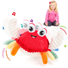 Load image into Gallery viewer, Plush Dancing Crab Toy Musical Crawling Crab with Lights & Sounds Soft Interactive Baby Toy for Toddlers 18M+ Sensory Learning Hand-Eye Training Gift for Kids
