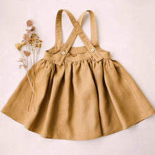 Load image into Gallery viewer, Toddler baby girl skirt casual halter one-piece dress with buttons soft princess dress toddler girls spring retro dress