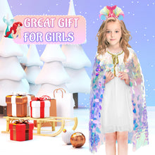 Load image into Gallery viewer, Princess Mermaid Sequins Cape Costume Set Role Play Fancy Dress Up for Kids Girl