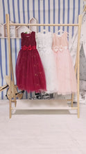 Load and play video in Gallery viewer, Girls Pageant Bow Princess Dresses Party Prom Gown Flower Girls Lace Wedding Sequins Dress Elegant Communion Formal Birthday Long Tulle Ball Gown Kids Girls Bridesmaid Dance Christmas Evening Dress for Girls 110-160cm in Height