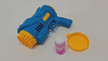 Load and play video in Gallery viewer, 40 Holes Bubble Machine Gun Blue Bubble Gun w/ Lights Bubble Solution for Kids Adults Summer Toy Gift for Outdoor Indoor Birthday Party