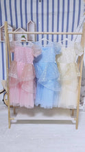Load and play video in Gallery viewer, Princess Costumes for Girls Elegant Puff Dress Long Dresses Stylish Princess Dresses Sequined Skirts Costumes party dress, Bubble Sleeve Dress Tulle Tutu with Accessories Birthday Party Outfit Rapunzel Princess Dress Long Skirt, Kids Fancy Dress for Party