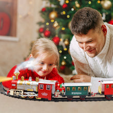 Load image into Gallery viewer, 13 Piece Classic Toy Train Set for Kids with Headlight Smoke Realistic Sounds 3 Car Carriage 11 Feet Track Kids Toys Prefect Christmas Gift