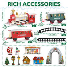Load image into Gallery viewer, 13 Piece Classic Toy Train Set for Kids with Headlight Smoke Realistic Sounds 3 Car Carriage 11 Feet Track Kids Toys Prefect Christmas Gift