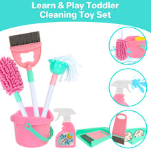Load image into Gallery viewer, Household Cleaning Pretend Play Toy Set Housekeeping Broom Mop Duster Dustpan Brushes Cleaning Role Play Tools Gifts for Boys Girls
