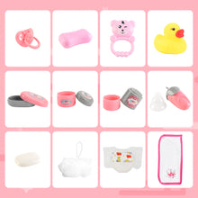 Load image into Gallery viewer, Baby Doll Bath Set with Floating Duck Ring and baby doll accessories SwimmingToy Baby Dolls Birthday Christmas Party Gift for Kids